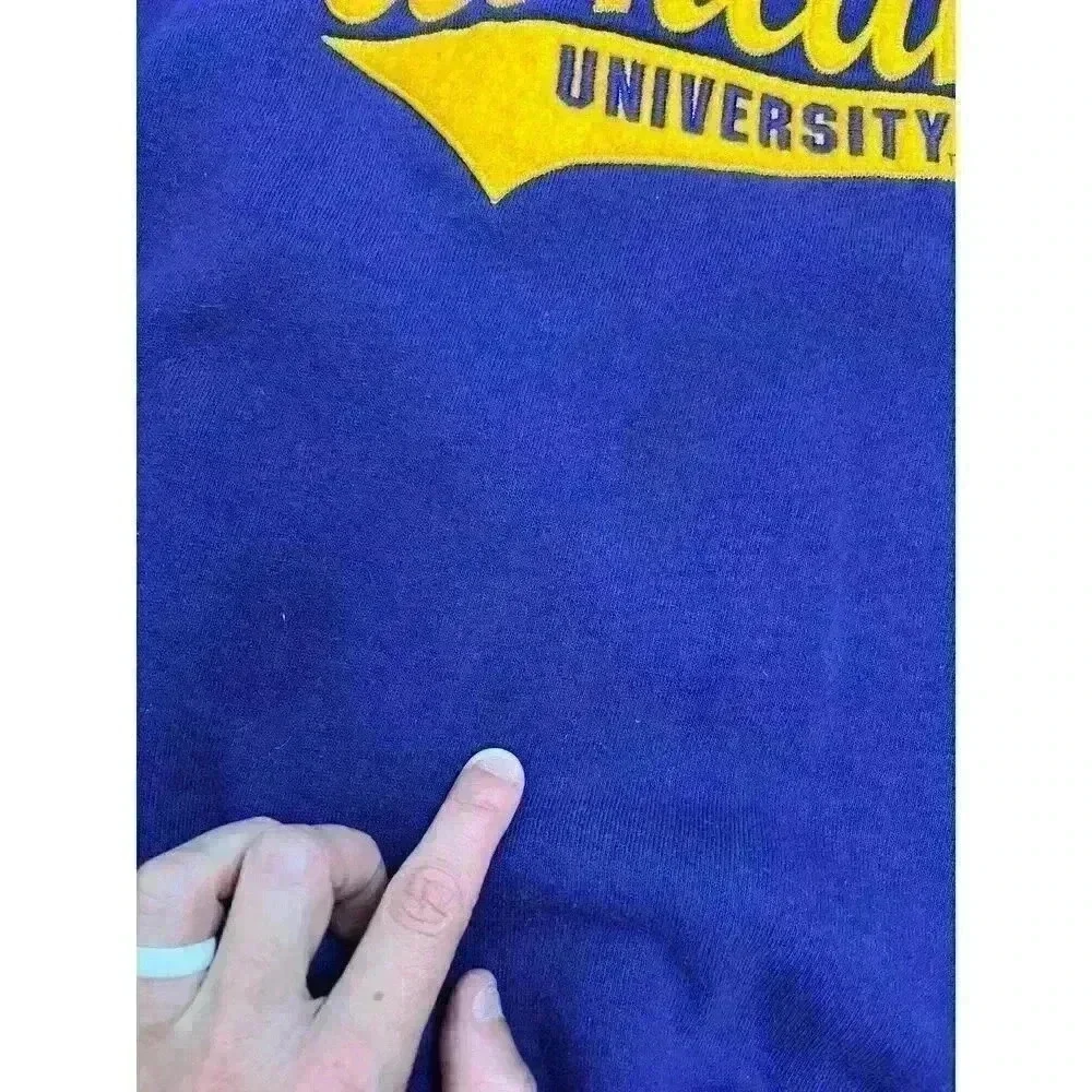 Vtg 90's Ashland University Embroidered Sweatshirt Purple Russell Athletics M